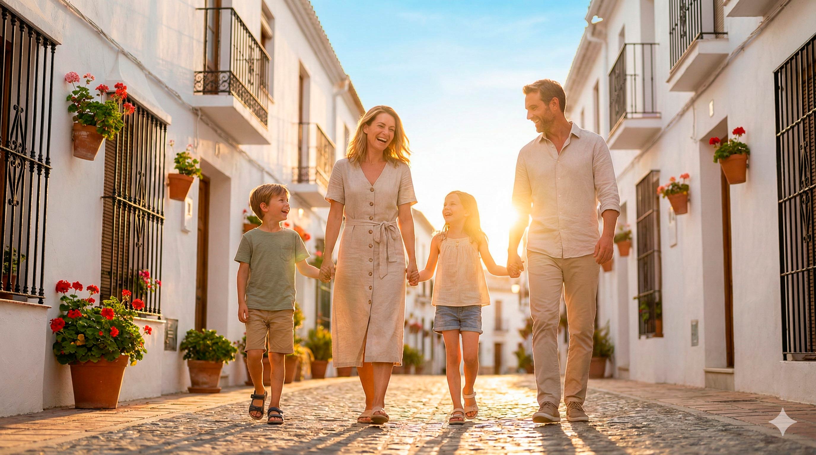 Счастливая семья в Испании